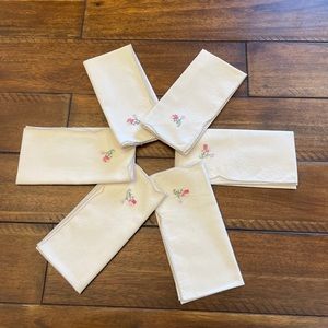 Vintage French Ivory Linen napkins set of 6